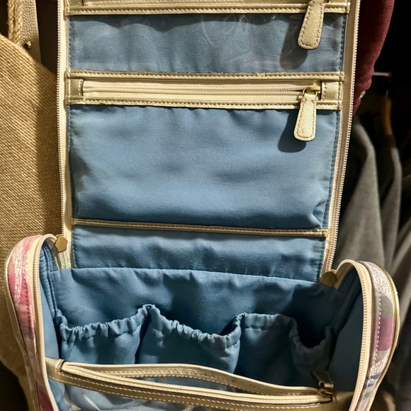 Coach Poppy Multicolor Madras F21886 Cosmetic Makeup Toiletry Travel Bag - Picture 5 of 8